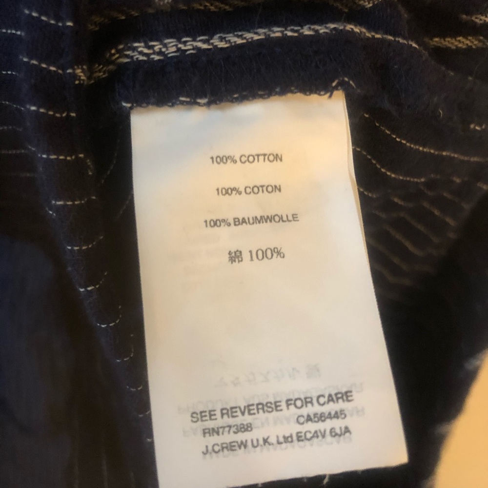 Madewell navy cotton stripe button down, M - Picture 3 of 3